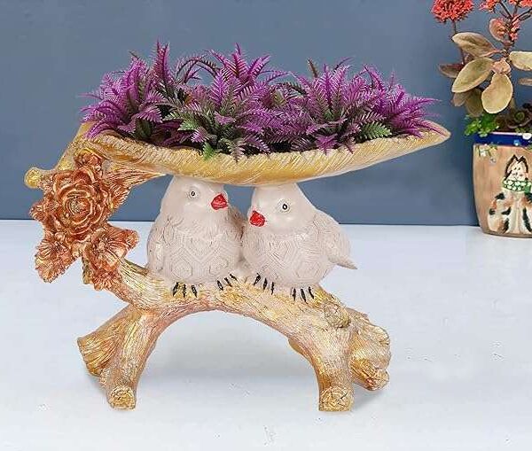 Resin Handcrafted Birds Couple On Tree Showpiece Bird Statue For Home Dcor Living Room Bedroom Table Top Antique Garden Decoration Items